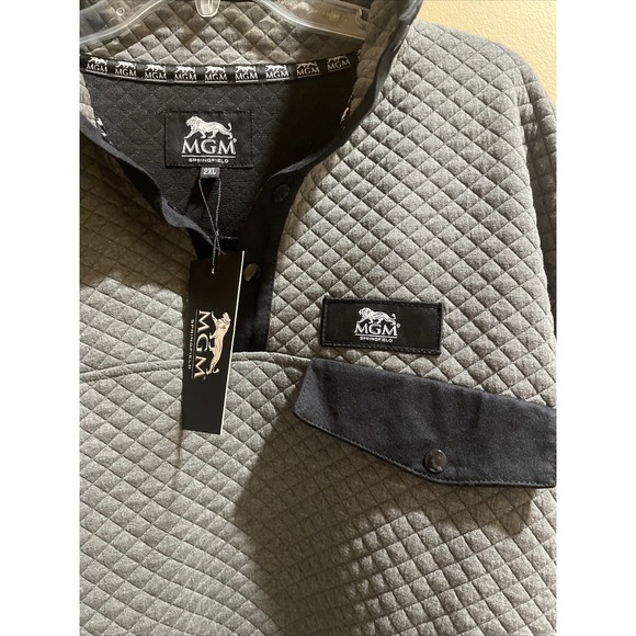 MGM Springfield Men's 2XL Quarter Button Down Gray Jacket - Picture 4 of 6